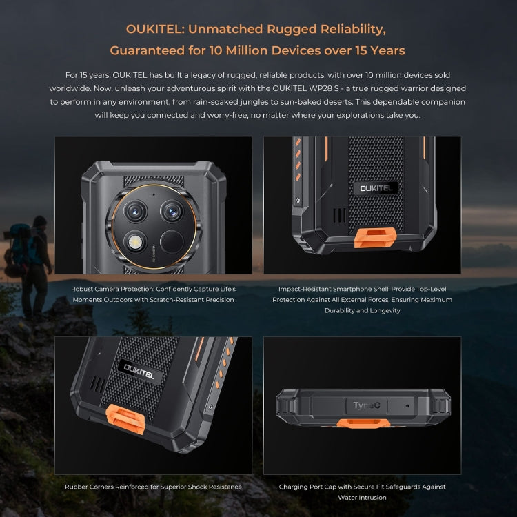 Oukitel WP28 S IP68/IP69K Rugged Phone, 4GB+128GB, Fingerprint, 6.52 inch Unisoc T606 Octa-core, NFC, OTG, Network: 4G Oukitel WP28 S IP68/IP69K Rugged Phone, 4GB+128GB, Fingerprint, 6.52 inch Unisoc T606 Octa-core, NFC, OTG, Network: 4G